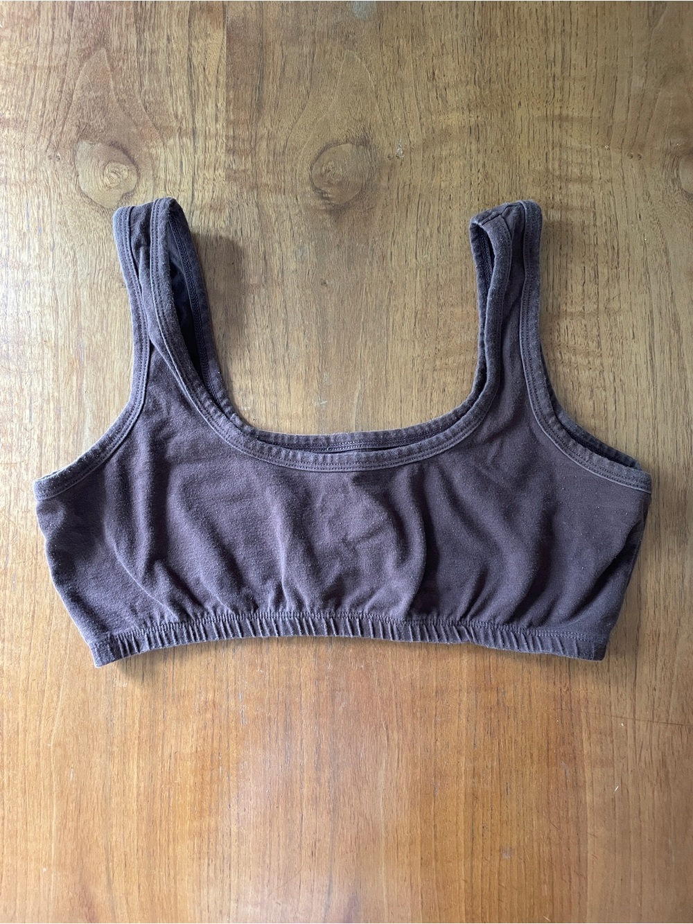 ARQ wide strap bra in brown